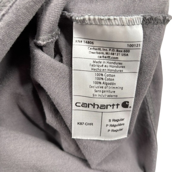 Carhartt Mens S Gray Pocket T Shirt Original Fit‎ Short Sleeve grunge Streetwear - Picture 9 of 10